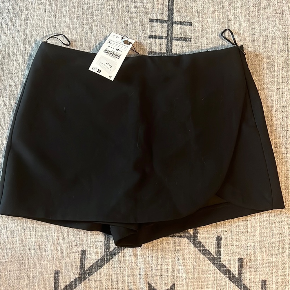 Zara High-waisted Skort - XL Black
